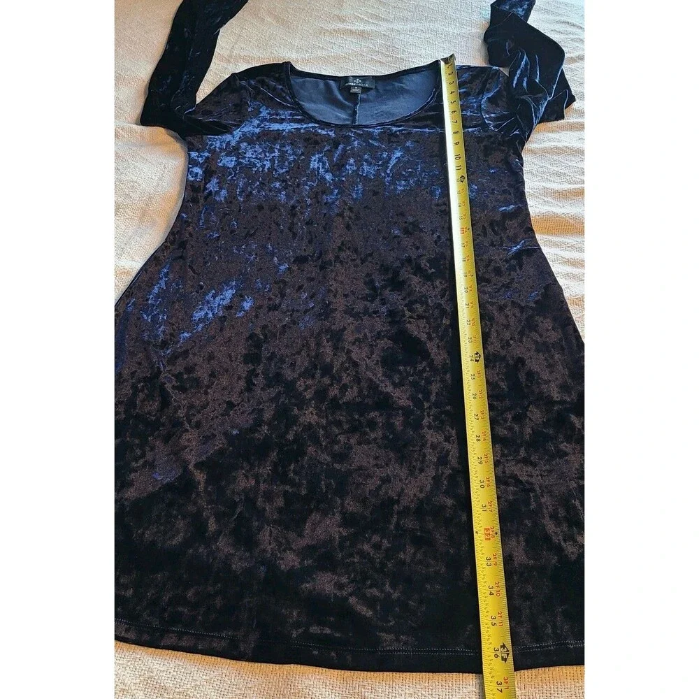 Ronni Nicole Dress Women 8 Navy Crushed Velvet Stretch Whimsygoth Dance Sexy - Picture 11 of 11